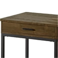 thumbnail image 3 of JERFIT Modern End Table with Drawer, Industrial Square Nightstand for Living Room, Rustic Brown Oak & Black Metal Accent Side Table, 3 of 5