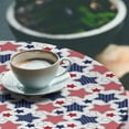 thumbnail image 2 of Ambesonne 4th of July Fitted Round Tablecloth, Grunge Pattern USA, 56"- 60" Diameter, Ruby Violet Blue White, 2 of 5