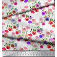 thumbnail image 2 of Soimoi Tissu Popeline de Coton Imprimé Feuilles & Roses au Mètre 56 Pouces de Large, 2 of 3