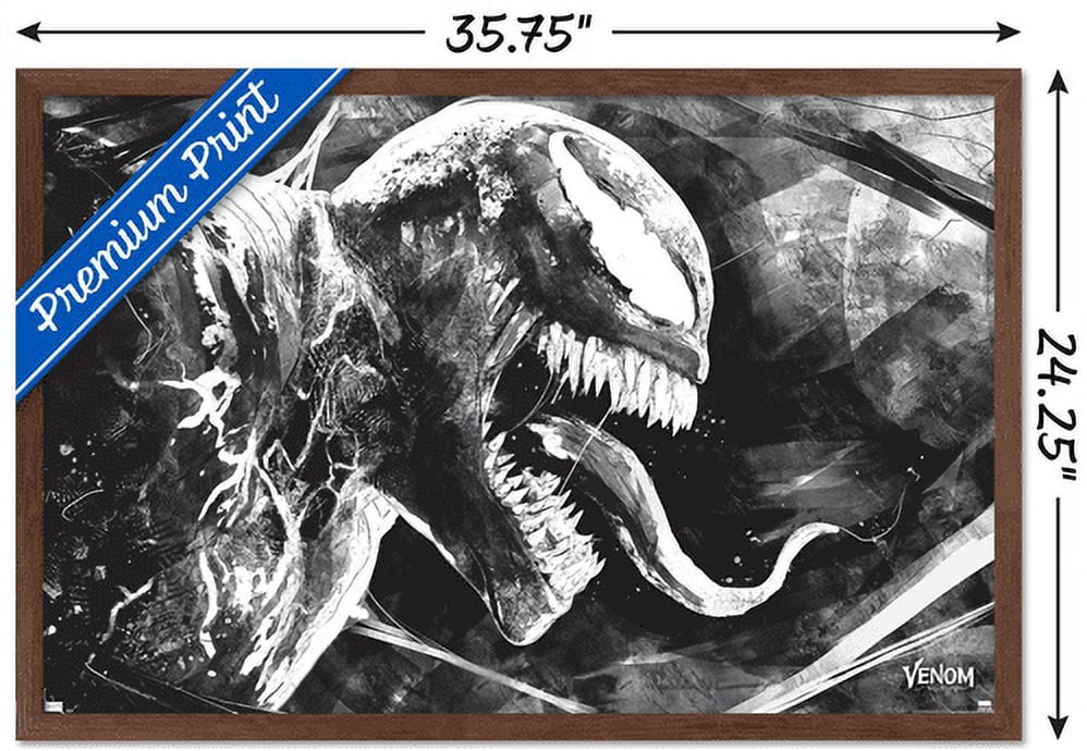 Marvel Venom: Let There be Carnage - Sketch Wall Poster, 22.375" x 34", Framed