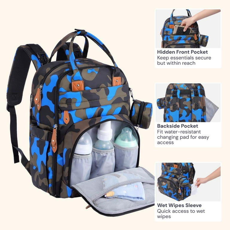 backpack diaper bag camera hiking rolling luggage Photo Walker Pro quality wheels provide smooth maneuverability on different terrains BabbleRoo Original Diaper Backpack -