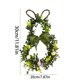 thumbnail image 3 of Decoraciones de Pascua, corona con forma de conejito de Pascua, ideal para colgar en la puerta principal, escaparates o como decoración general de Pascua o primavera. Incluye hojas verdes, un lazo y o, 3 of 7