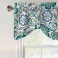 thumbnail image 4 of Teal Paisley Pattern Tie Up Valance Curtains for Windows, Kitchen Curtains Window Treatments, Boho Ethnic Floral Traditional Short Window Shades Valances for Bedroom Bathroom Cafe 42"x18", 4 of 8