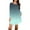 Cyan, variant on Women's Long Sleeve T-Shirt Dress Round Neck Knee-Length Loose Fit Casual with Pockets for Spring and Autumn Casual Wear,Army Green,L