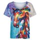 thumbnail image 5 of ICHUANYI Clearance Women's Tie-dye Horse Printed Casual Short Sleeve V-neck Tops Blouse(Purple, XL) ICHUANYI WER2023080813432, 5 of 9