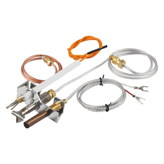 KFFKFF Gas Pilot Assembly, OE 4021-732, 25660 Fireplace Pilot Kit, Natural Gas Ignition Replacement with Pilot Tube, Thermocouple, Thermopile, and Wires, Compatible with Select Heatilator Models