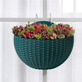 thumbnail image 3 of Wall Hanging Planters, TRIANU Hanging Flower Pots for Railing Fence Indoor Outdoor Balcony Half Round Wall Planter Hanging Basket, Plastic Pot Plant Container, Green, 3 of 7