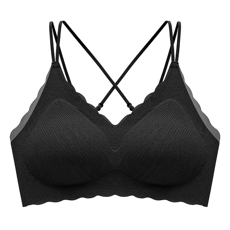 Bigersell Wirefree Bra with Support Women's Push-up Non-slip Floral Lace  Bra Seamless Push-up Bra No Underwire Female Full-Coverage Wireless Bra  Women