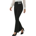 thumbnail image 4 of INSPIRE CHIC Women's Work Office Elastic High Waist Long Bell Bottom Long Pants XS Black, 4 of 5