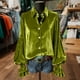 thumbnail image 2 of RKSTN Velvet Long Sleeve Shirts for Women Oversized Lapel Button Down Gold Velour T Shirts Top Womens Casual Solid Turndown Collar Button Up Loose Comfy Ruffle Cuff Tee Blouses Fall Spring Clothes, 2 of 8