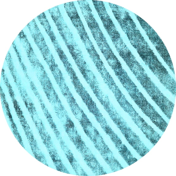 Ahgly Company Indoor Round Abstract Light Blue Modern Area Rugs, 6' Round