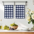 thumbnail image 2 of Navy Blue Check Kitchen Towels Set of 2, Farmhouse Buffalo Plaid Blue Soft Microfiber Dish Towels, Absorbent Quick-Dry Washable Dishcloths for Kitchen Cleaning, Drying Dishes, 18x28 Inches, 2 of 9