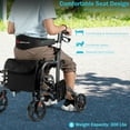 thumbnail image 5 of Goplus Folding Medical Rollator Walker Aluminum Transport Chair Adjustable Handle Black, 5 of 12