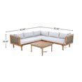 thumbnail image 3 of L-shaped Corner Sectional Seating Group with Waterproof Stain-resistant Cushions, Outdoor Furniture Set with High-resilience Foam, for Villas, Balcony, Gray, 3 of 9