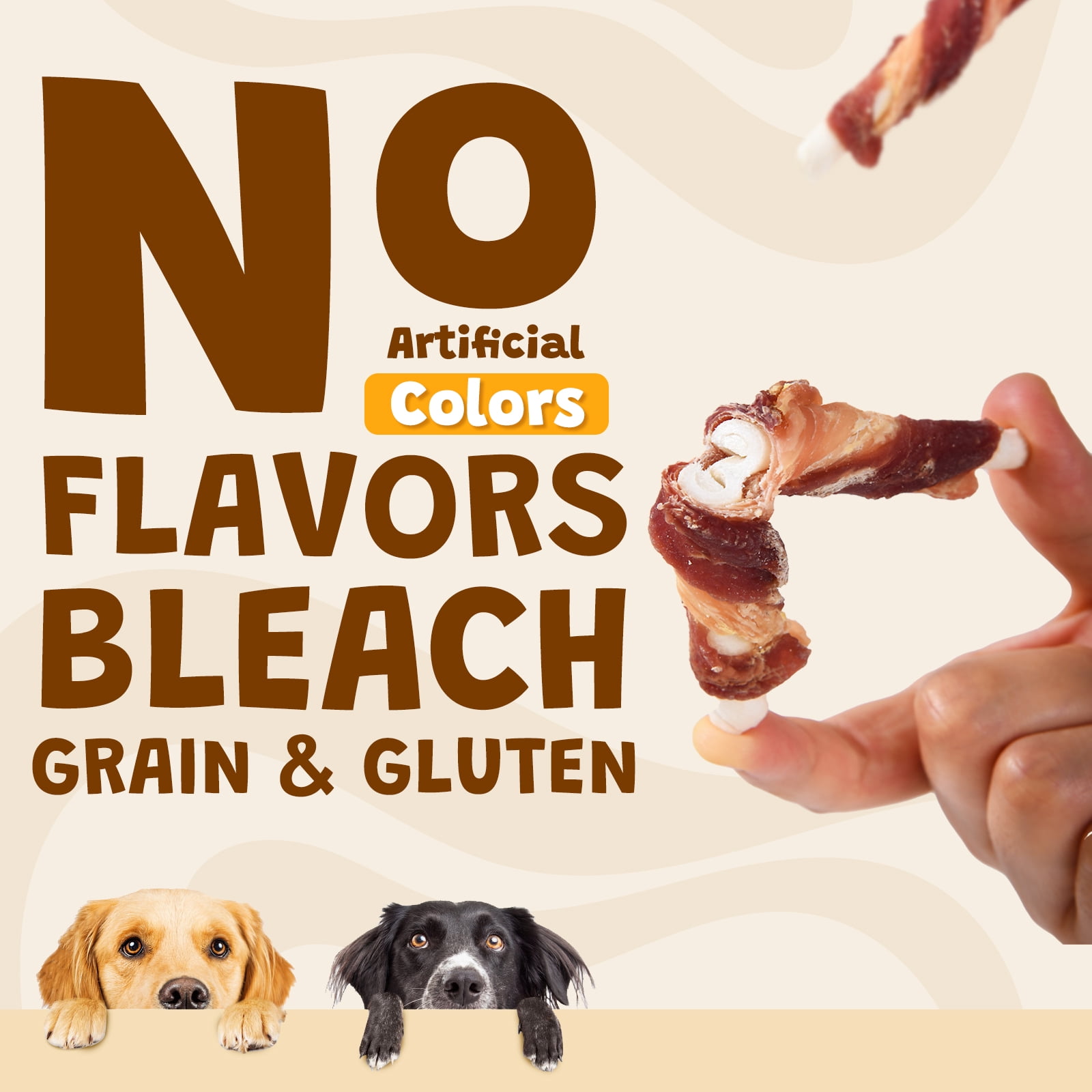 (2 pack) ASMPET Rawhide Dog Chew, Natural Chicken and Duck Wrap Long-Lasting Treat for Dog, 11 oz.