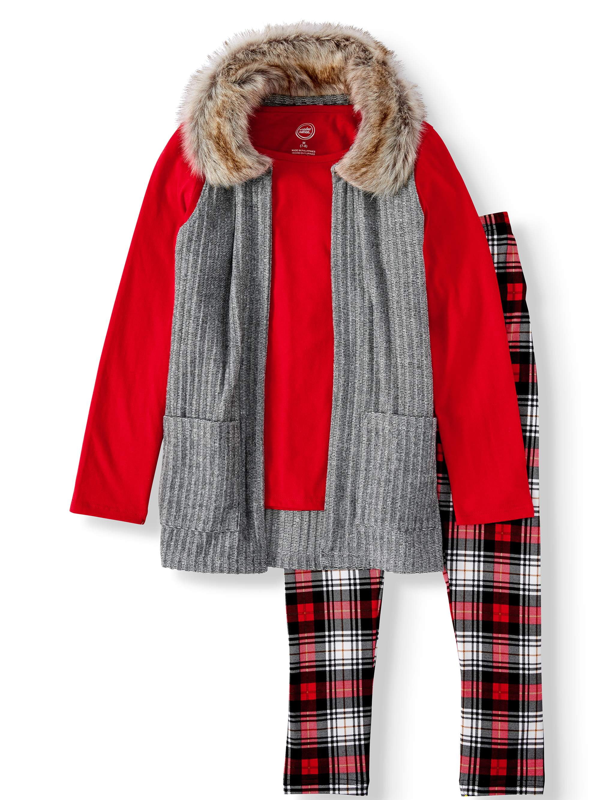 Girls 6 Brand NEW Hello Kitty Faux-Fur Trim Pajamas Set