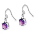 thumbnail image 2 of Auriga Fine Jewelry 925 Sterling Silver Rh-Plated Amethyst and Diamond Wire Dangle Earrings for Women, 2 of 6