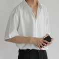 thumbnail image 4 of Dream Lifestyle Men Shirt Turn-down Collar Breathable Polyester Casual Shirt Men Summer Loose Top Birthday Gift, 4 of 7
