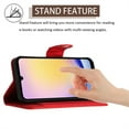 thumbnail image 4 of Allytechgroup Wallet Case for Samsung Galaxy A17 5G, PU Leather Shockproof Protective Flip Cover for Women Girls Slim Kickstand Folio Case with Card Slots Holder Wrist Strap Lanyard, Red, 4 of 5