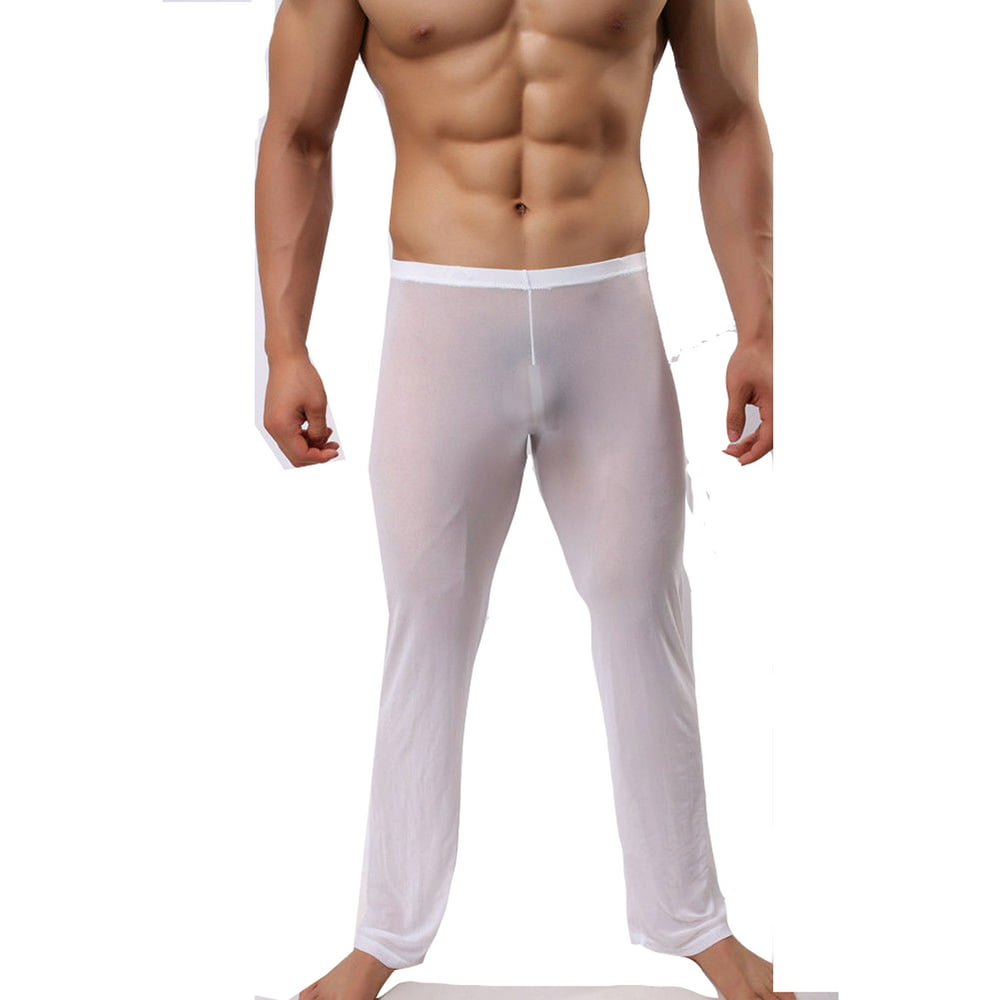 Zaxarra Men See Through Polyamide Sleep Pants Soft Lounge Sleeping Pajamas 