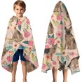 thumbnail image 3 of German Shepherd with Pioneer Flower Hooded Bath Towel，50"x30" for Ages 3 To 12 Kids, Quick Dry Lightweight Soft Microfiber Hood Beach Towel Cover Up for Kids, 3 of 7