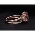 thumbnail image 3 of JeenMata Perfect Matching 2 Carat Oval Cut created morganite and Moissanite Bridal Ring Set in Rose Gold, 3 of 6