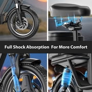 Electric Scooter with Seat, Peak 1200W, 25 MPH and 45 Miles, 14 Tire,48V 16.5AH 500Wh Battery Dual Shock Absorbing Scooter with Basket Box,E Scooter for Adults Commuter & Urban Travel