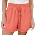 thumbnail image 1 of Pantalones cortos de pierna ancha para mujer Cordón elástico de cintura alta Color puro Pantalones cortos de verano transpirables, 1 of 5