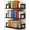 Black, variant on Floating Book Shelves for Wall Set of 3, 17 x 8 Inch Deep Wooden Wall Bookshelf for Bedroom Office, Rustic Wood Hanging Wall Shelves for Living Room Kitchen (Dark Brown)