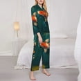 thumbnail image 3 of Sigee Koi Pond Lilies for Women’s Pajama Sets Long-Sleeved Pjs Sets for Women 2 piece Sleepwear-X-Large, 3 of 7