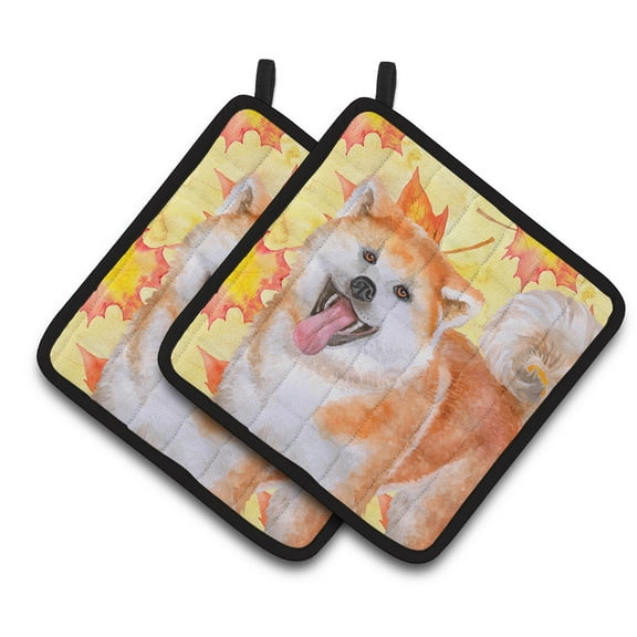 Caroline's Treasures Akita Fall Pair of Pot Holders