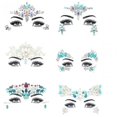 thumbnail image 1 of Etiqueta engomada del tatuaje de las gemas de la cara noctilucentes de Halloween 6pcs, cosplay, 1 of 4
