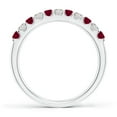 thumbnail image 2 of Angara Natural 0.33 Ct. Ruby with Diamond Non Eternity Ring in 14K White Gold for Women (Ring Size: 6.5), 2 of 10