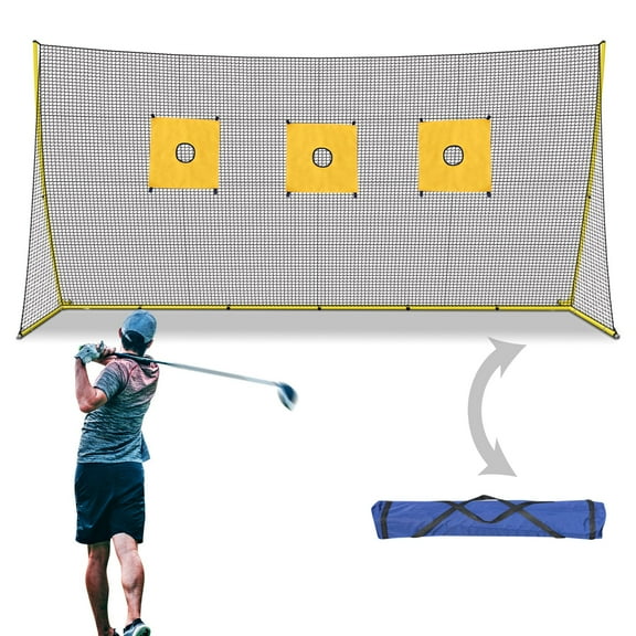 SUNRISEUMBRELLA 11.8x6.3' Portable Golf Hitting Net Practice Driving Indoor Outdoor Aid carrybag