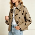 thumbnail image 5 of SBYOJLPB Womens Polka Dot Coats Long Sleeve Lapel Button Waterproof Casual Short Coat for Cozy Everyday Wear, 5 of 8