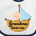 thumbnail image 4 of Inktastic Grandma Loves Me Grandchild Boys Baby Bib, 4 of 4