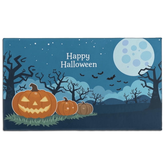 Evil Pumpkin Ghost Non-Skid Welcome Mats x Inch Happy Halloween Pumpkin Protection Throw Rugs Switch Rug for Entryway Porch Entryway Kitchen