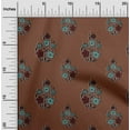 thumbnail image 1 of oneOone Polyester Lycra Fabric Leaves & Floral Block Printed Fabric 1 Yard 56 Inch Wide, 1 of 5