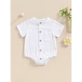 thumbnail image 2 of Bagilaanoe Newborn Baby Boy Summer Rompers Short Sleeve Bodysuits 3M 6M 12M 18M Infant Casual One Piece Short Jumpsuit, 2 of 7