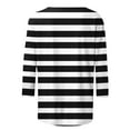 thumbnail image 4 of BSDJILFG 3/4 Sleeve Tops for Women Red Striped Shirt Loose Fit Tunics Crew Neck Pullover Blouse ,Sizes S-3XL, 4 of 5