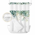 thumbnail image 2 of Eucalyptus No Hook Shower Curtain Waterproof, Bathroom Curtains with Snap in Liners and See Through Top Window, Leaf Branch Nature Fruit Spring Summer Hotel Style Bathtub Curtains Shower 60"Wx72"L, 2 of 8