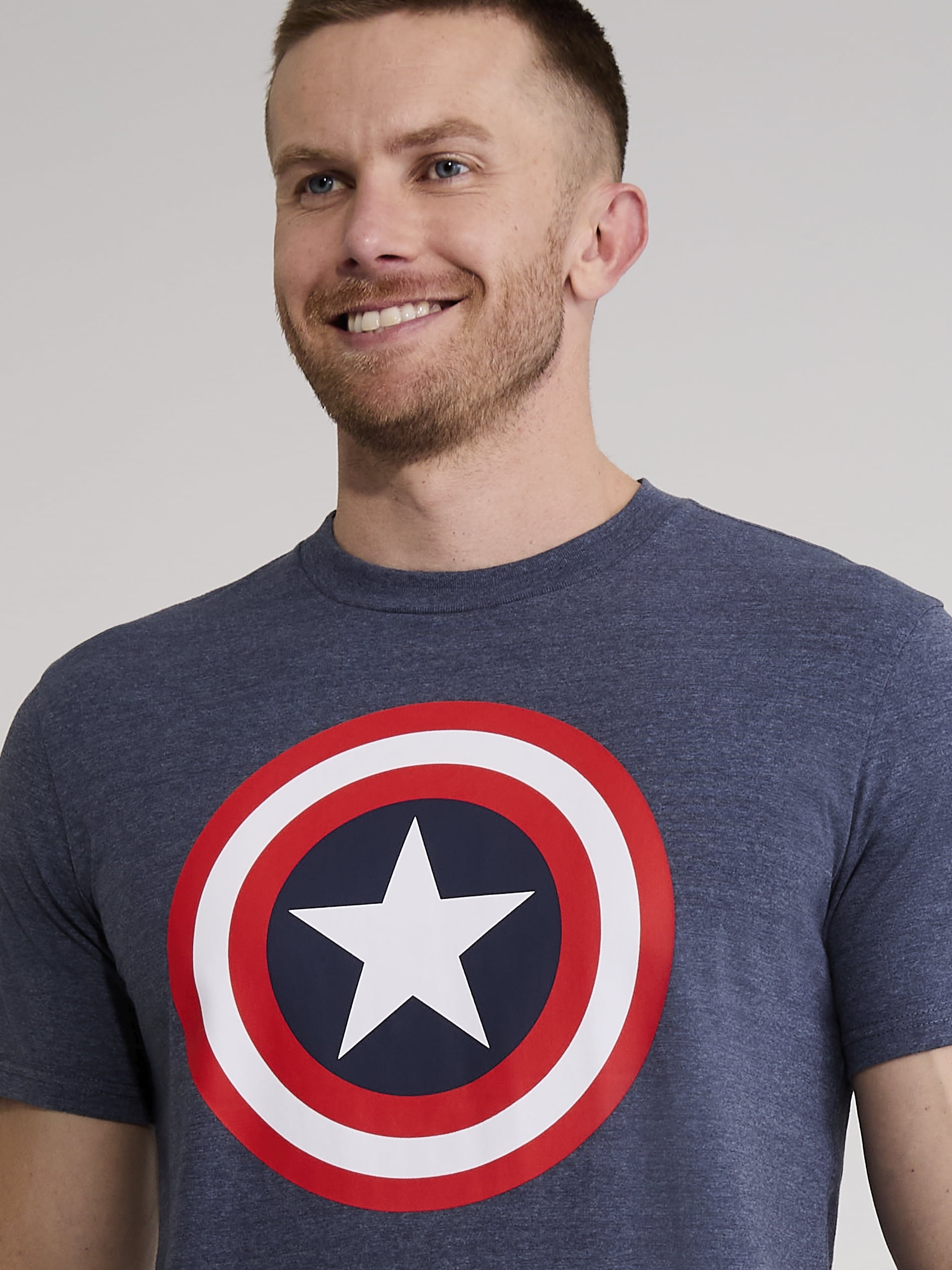 Marvel Captain America Men's & Big Men's Classic Shield Logo Graphic Tee Shirt, Sizes S-3XL