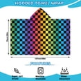 thumbnail image 2 of Rainbow Checkered Pattern Hooded Bath Towel，50"x30" for Ages 3 To 12 Kids, Quick Dry Lightweight Soft Microfiber Hood Beach Towel Cover Up for Kids, 2 of 7