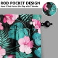 thumbnail image 5 of Kitchen Curtains Set with Tropical Floral and Hawaiian Hibiscus Design, Exotic Flowers and Botanical Jungle Leaves, Rod Pocket Tier and Valance Panels, 5 of 6
