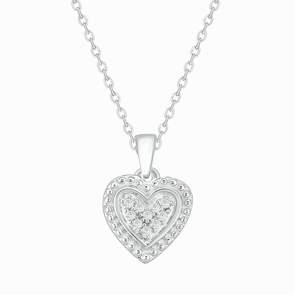 Cali Trove Diamond Heart Pendant Necklace 1/20 Ct Natural Diamonds 925 Sterling Silver Dainty Gift for Women