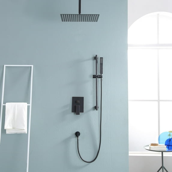 Kichae Shower Faucets Set 16 inch Ceiling Install Rainfall Shower Head