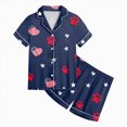 thumbnail image 5 of Kaprioy My First 4th of July Baby Girl Outfit Girls 2PCS Pajama Sets Button Down Short Sleeve with Shorts Sleepwear Summer Cute Lounge Outfit Sets for Teens, 5 of 5