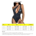 thumbnail image 5 of One Piece Bathing Suit One Shoulder Breathable Comfortable Women One Piece Swimsuit for Beach Swimming Navy Blue L, 5 of 6