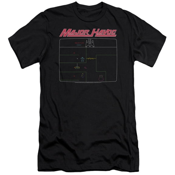 Atari Major Havoc Screen S/S Adult 30/1 T-Shirt Black