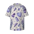 thumbnail image 5 of PAYOHTO Purple Lavender Mens Hawaiian Casual Short-sleeved Shirt Tropical Summer Beach Button Down Shirts, 5 of 7